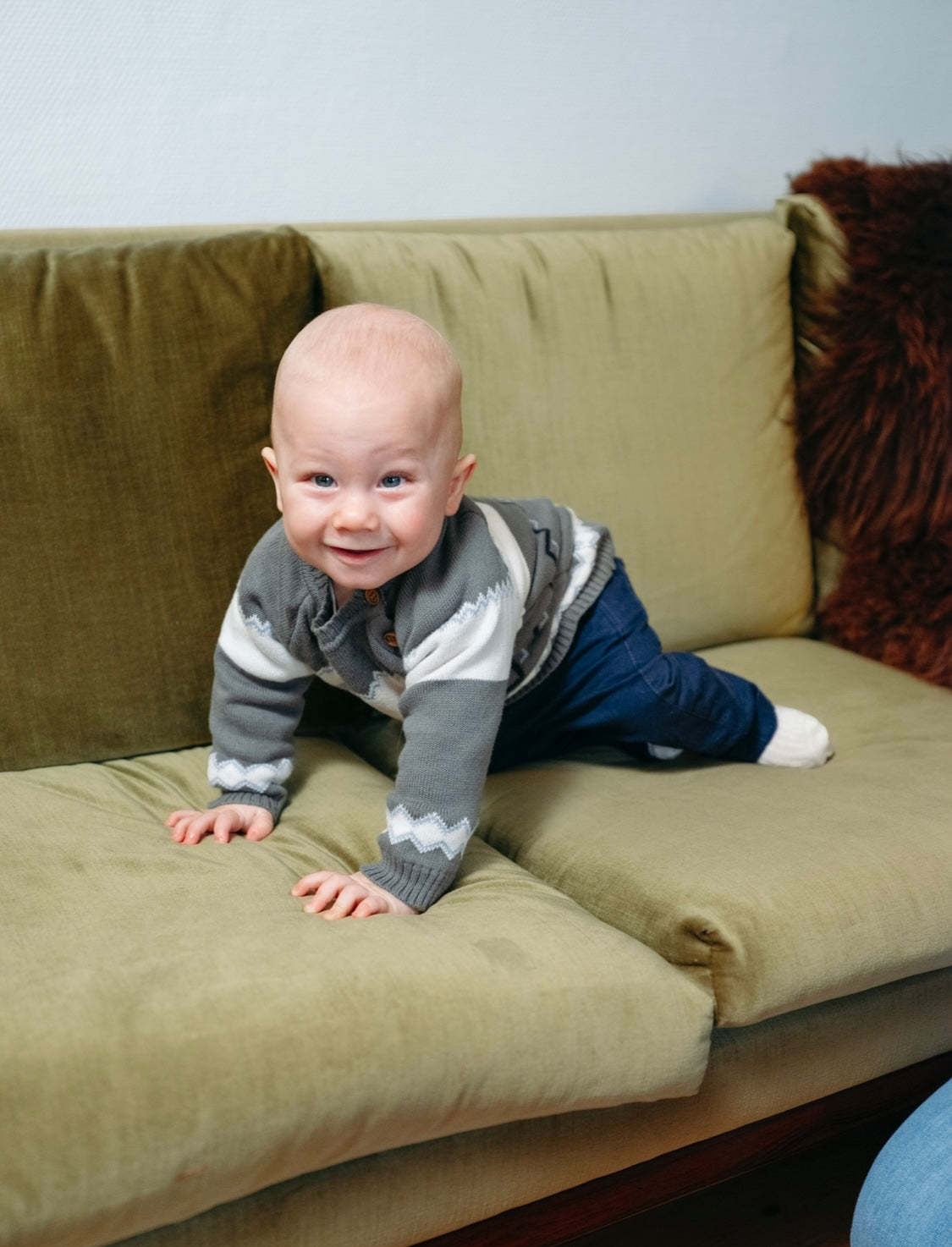 Palle - Pullover gestrickt Auto - nila kids