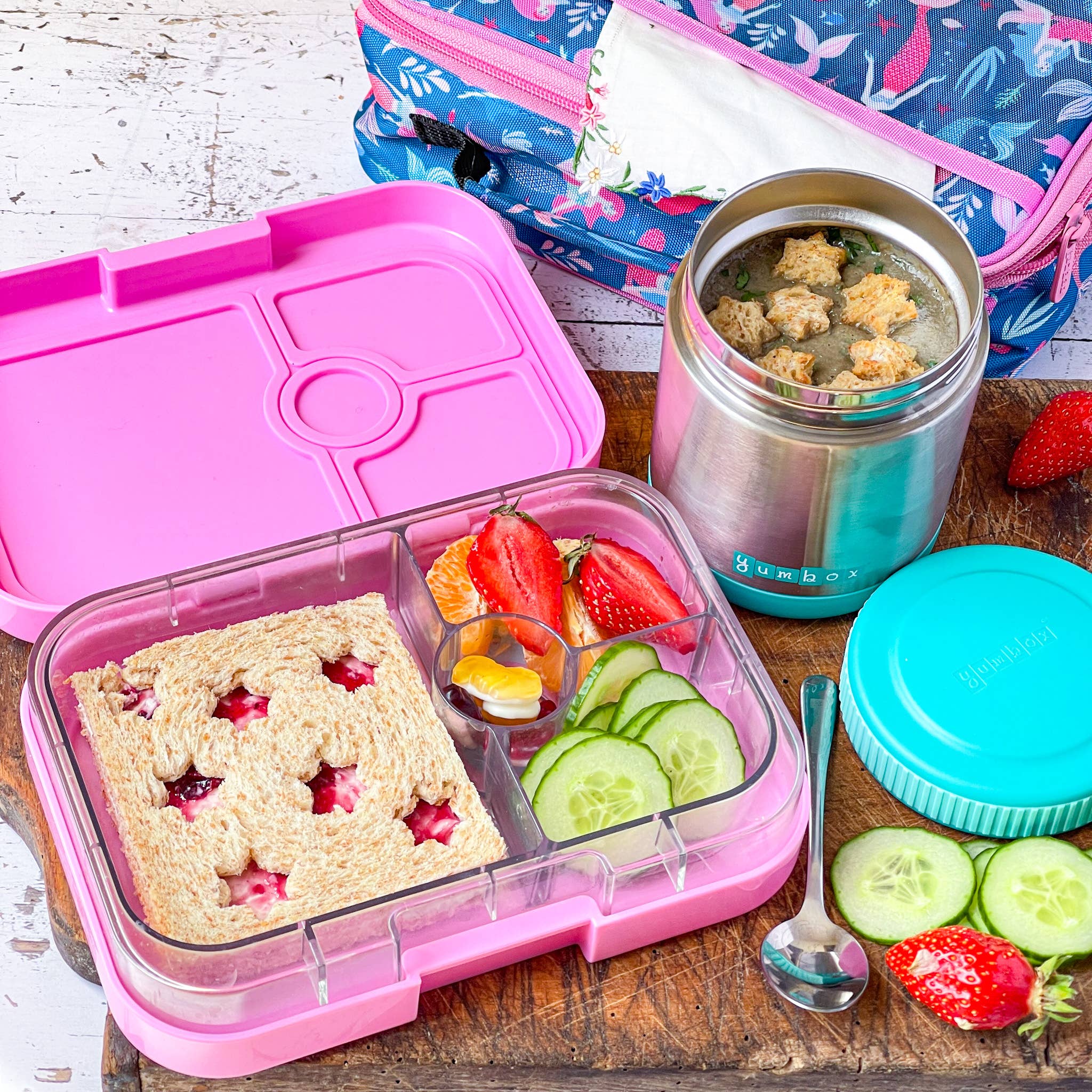 Auslaufsichere Bento-Box Panino - Power Pink Rainbow - nila kids