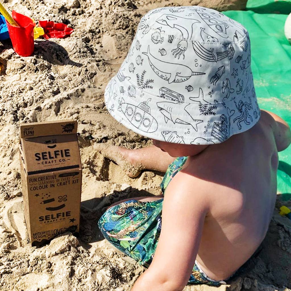 Wendbarer Kinder-Sonnenhut zum ausmalen aus 100 % Baumwolle - nila kids
