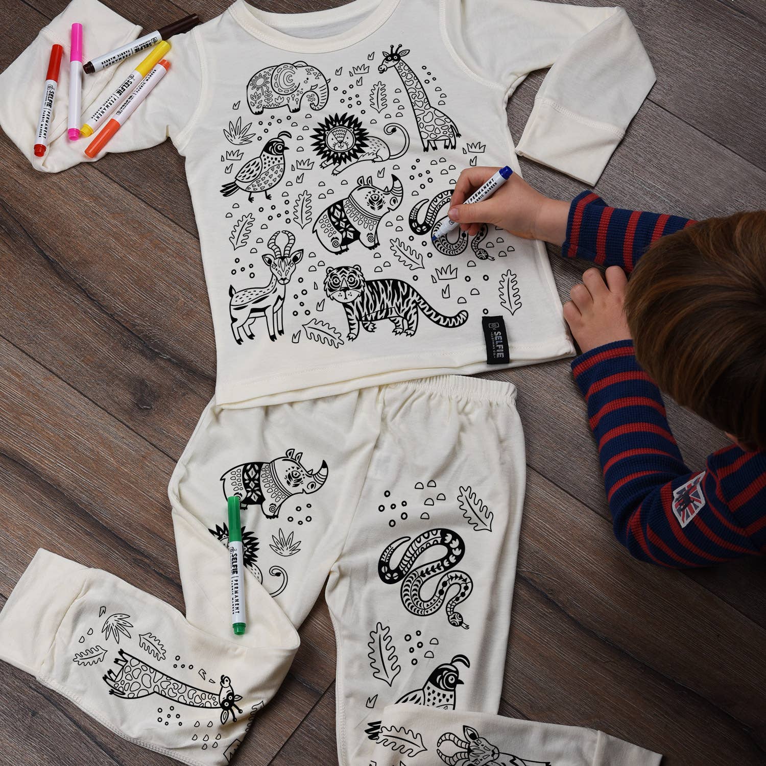 Jungle Tiere - Pyjama zum Ausmalen - nila kids