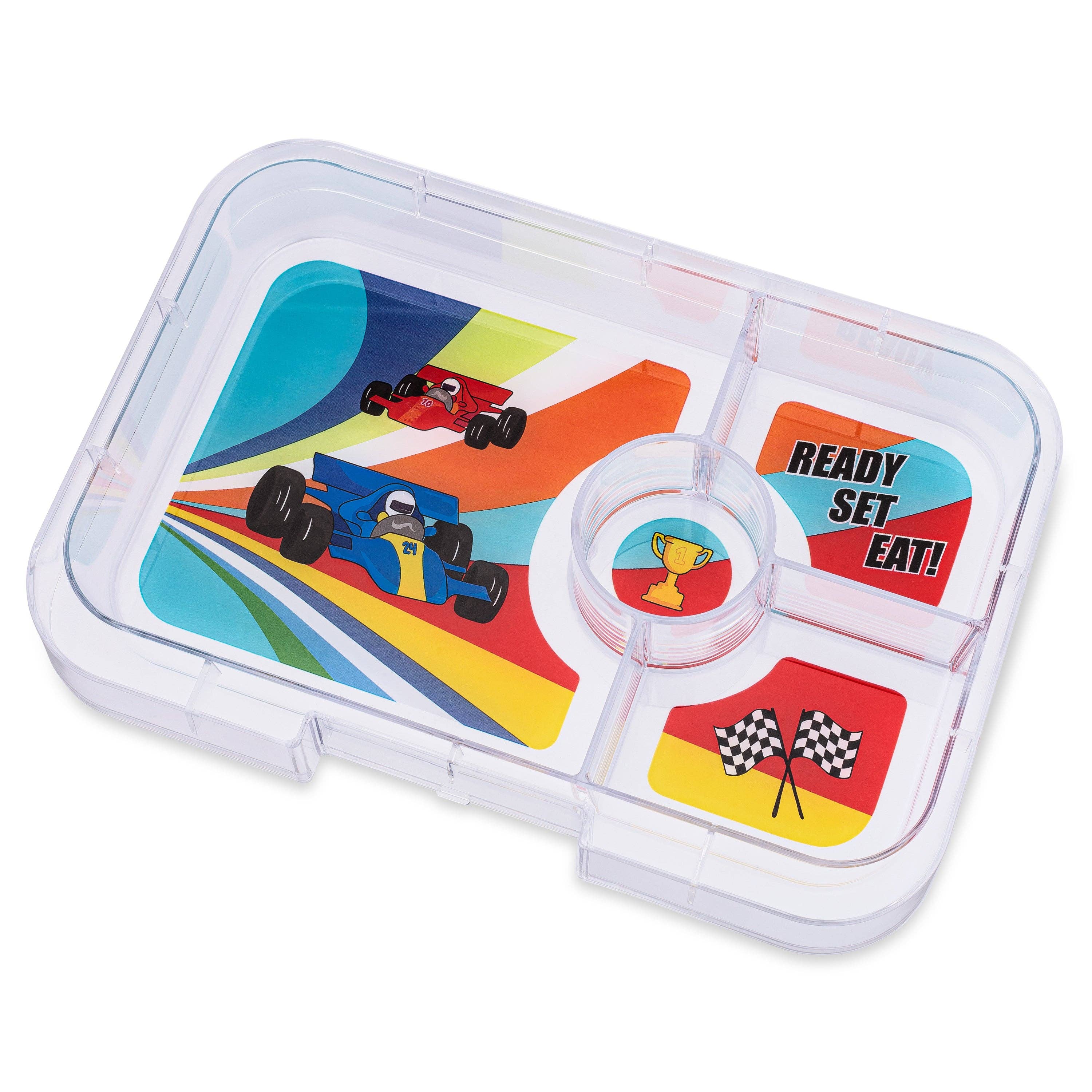 Auslaufsichere Yumbox Tapas Greenwich Green - 4-Fächer- mit Rennwagen - grosse Grösse - nila kids