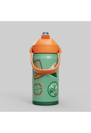 Thermosflasche Thrive Flip Straw Kids Camp Badges - nila kids
