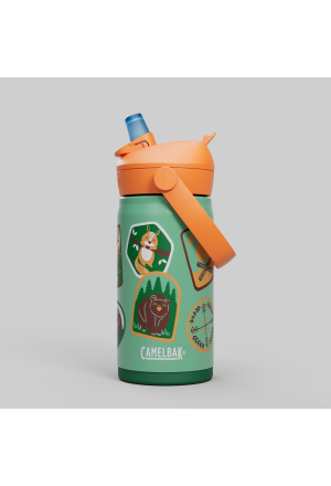Thermosflasche Thrive Flip Straw Kids Camp Badges - nila kids