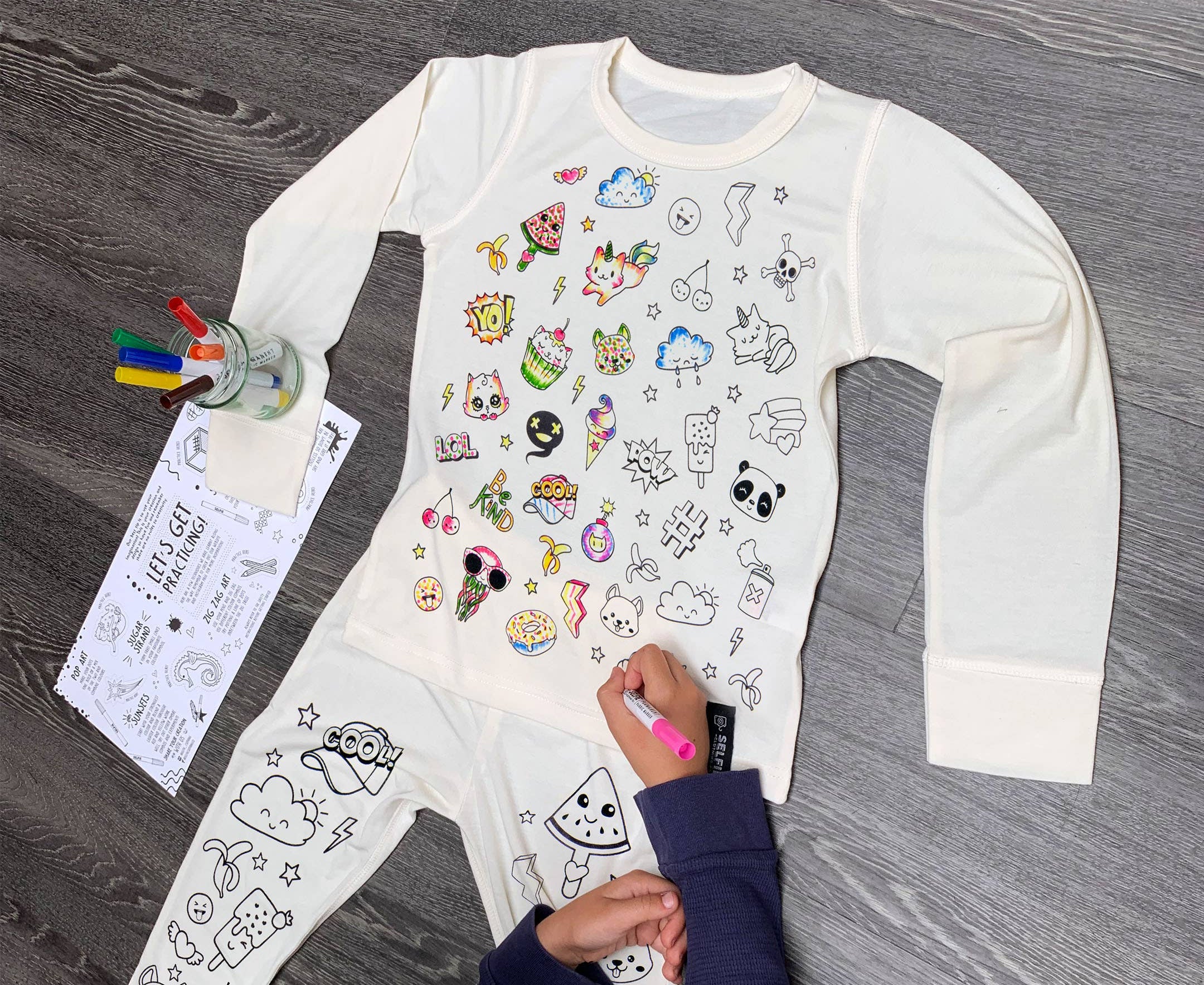 Kawaii Cutie Pie Pyjama zum ausmalen - nila kids