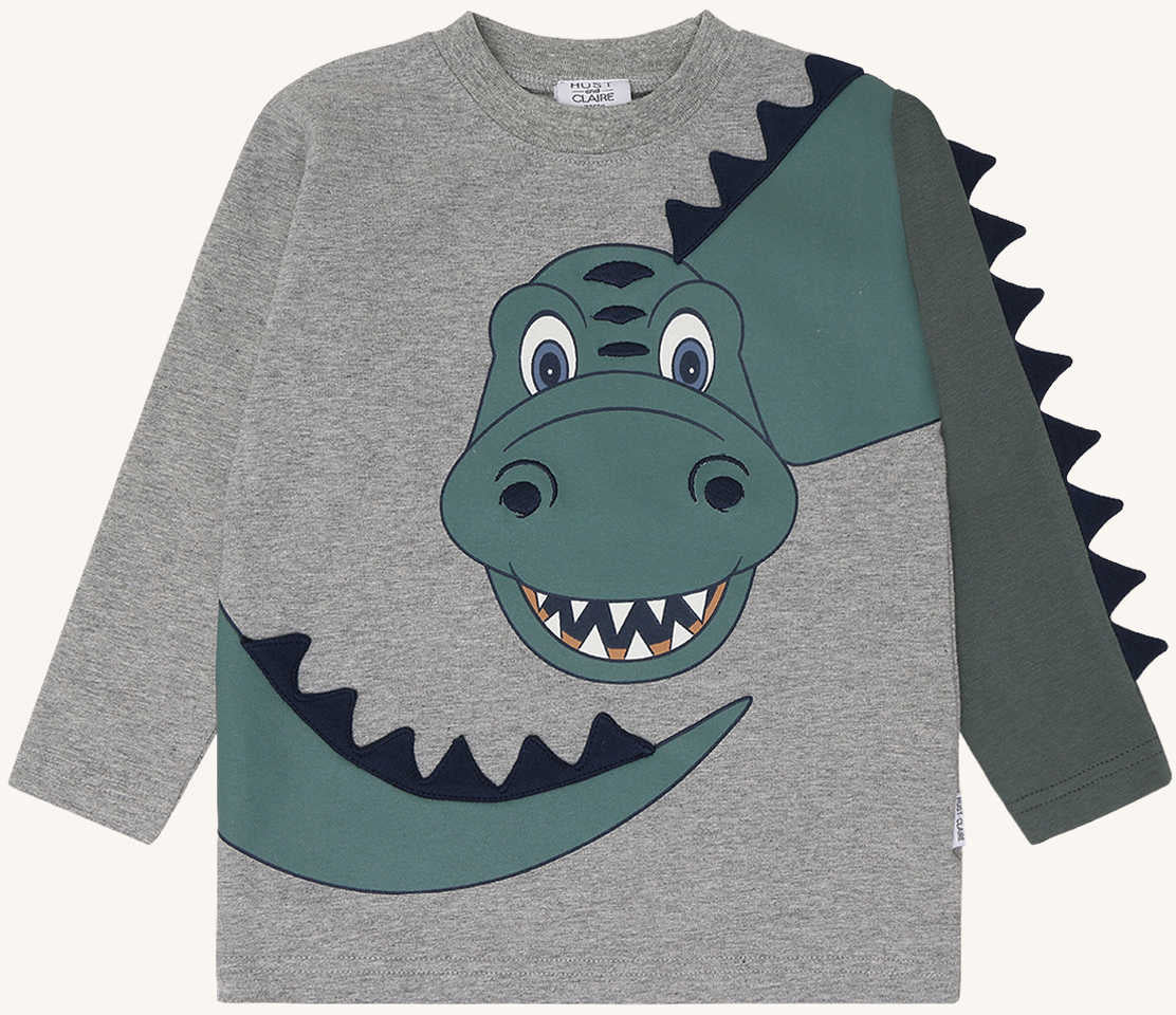 hust-and-claire-hcanton-dino-grey-melange - nila kids